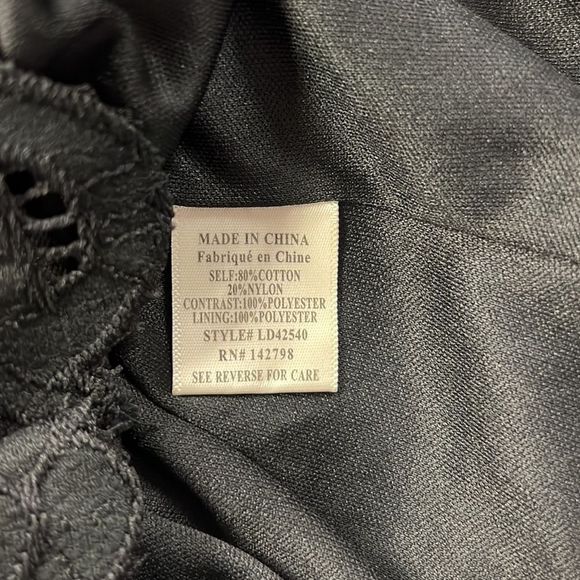 Loveriche Lace Long Sleeve Ruffled Shift Dress Black Medium 💗 - Picture 10 of 11